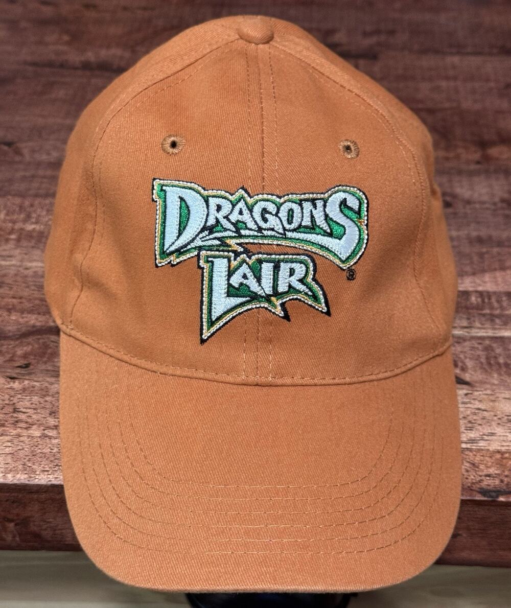 Dragons Lair Strapback Hat Dayton Dad Cap Orange Embroidered Logo Adjustable